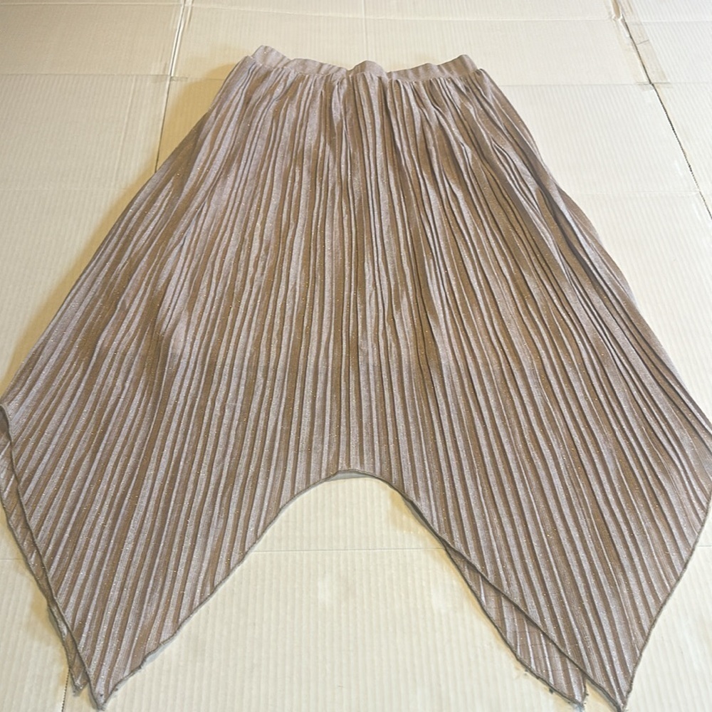 NWT Walter Baker long shimmery elastic skirt beige gold with inside liner size 6 - Picture 3 of 11
